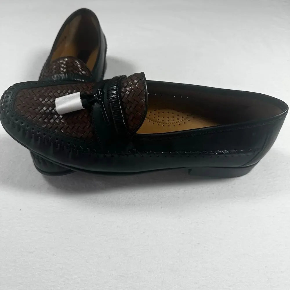 Vintage Florsheim Leather Basketweave Loafers NEW 11D